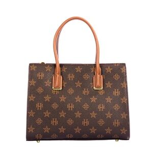 MISS CAPRICE Sabrina Handbag Brown Compartments Vegan Leather NWT